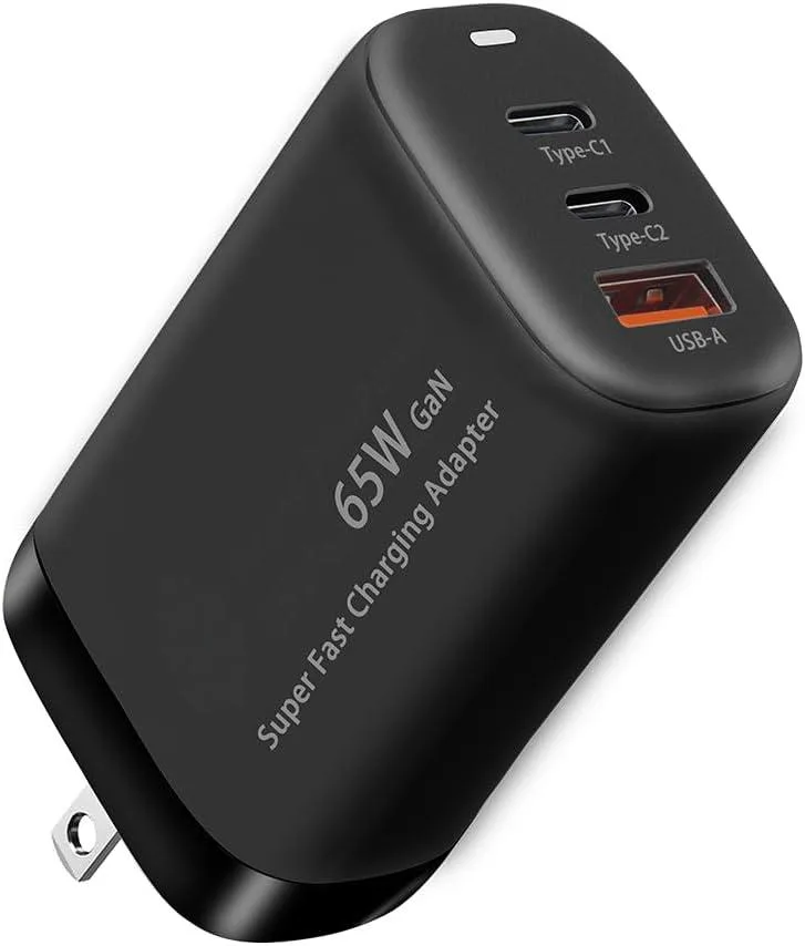 ONITOON ONITOON 65W USB-C PD 3.0 Wall Charger 3 Port (45W+20W) Black — product photo