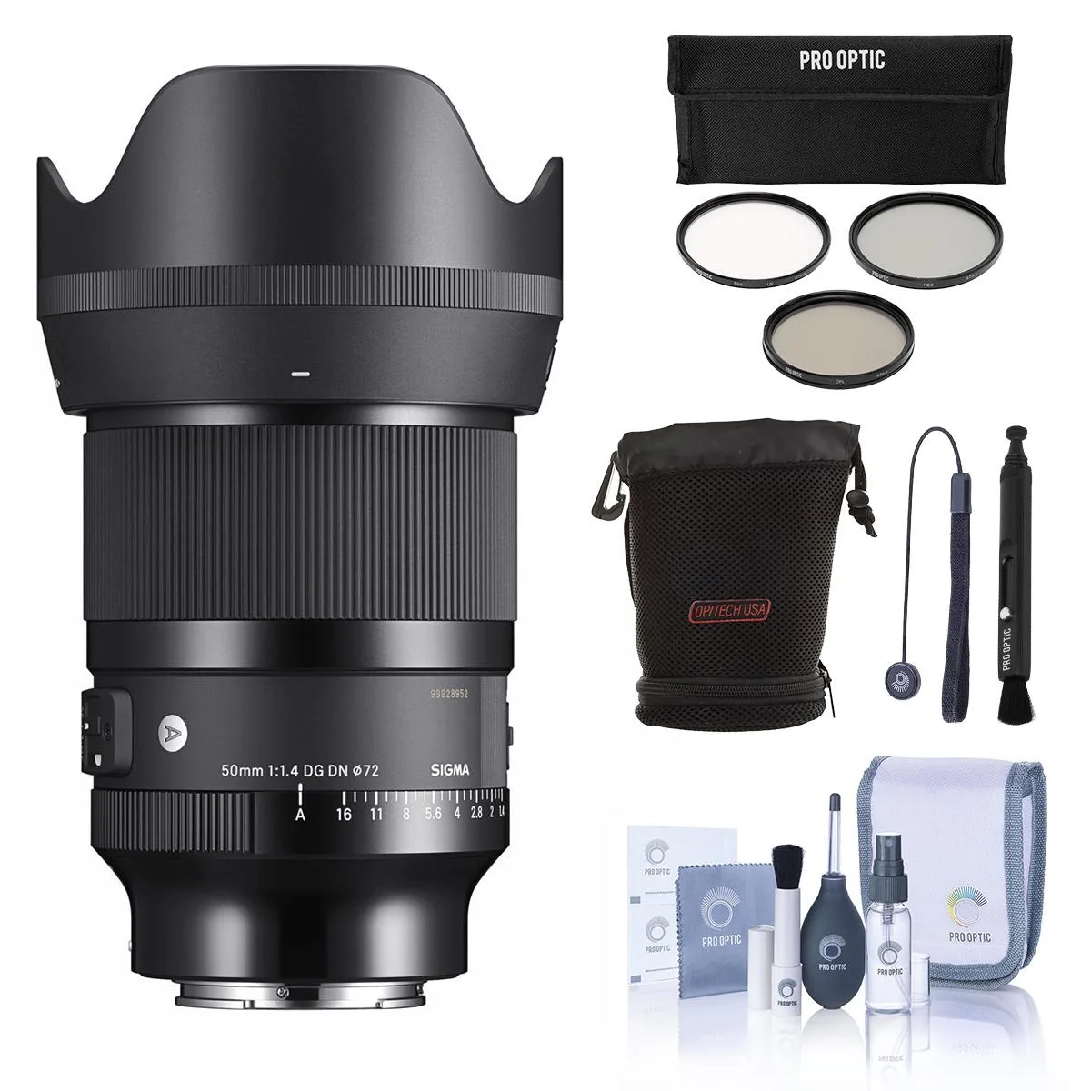 SIGMA SIGMA 50mm f/1.4 DG DN Art Lens for Sony E with 72mm Filter Kit — product photo