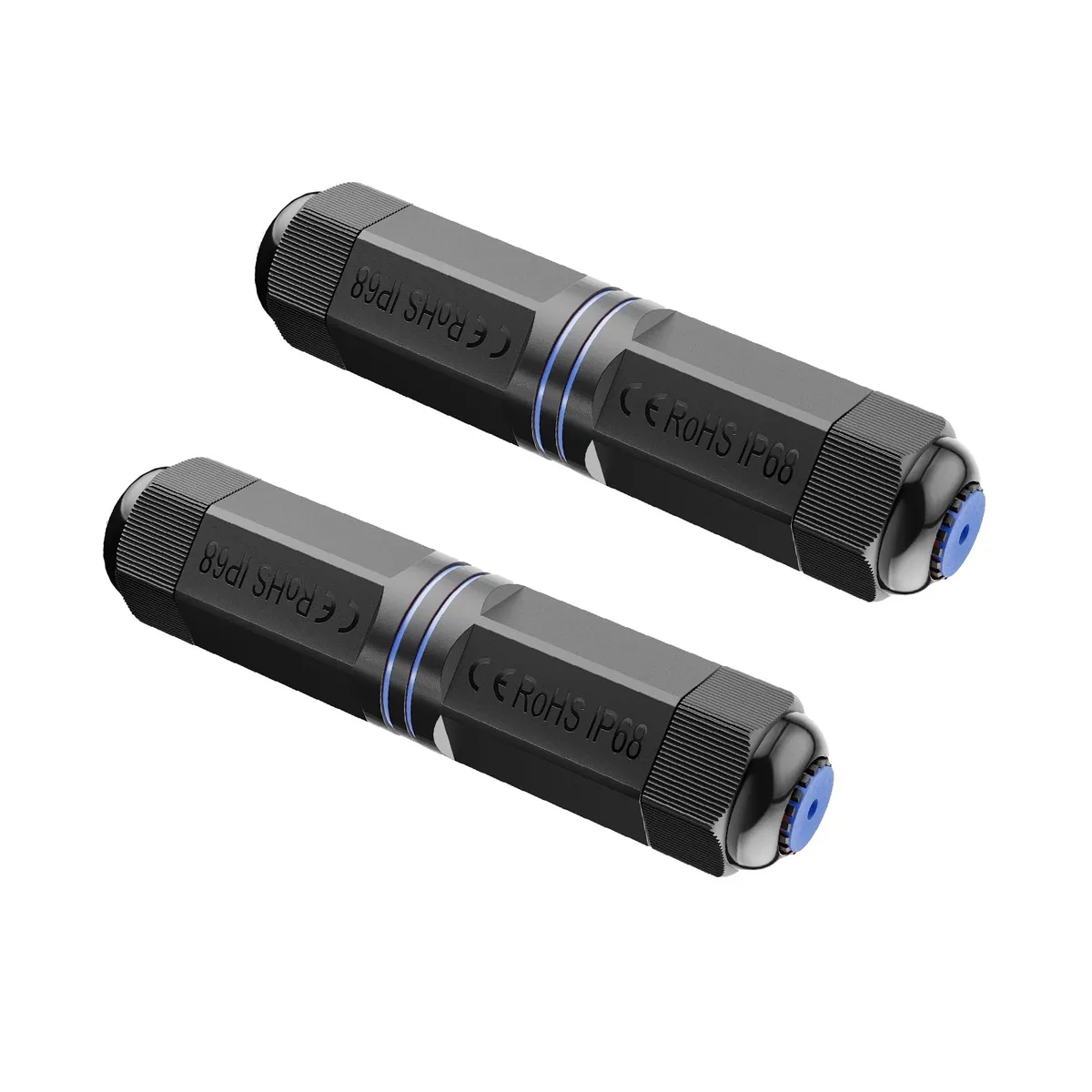  VCE Waterproof RJ45 Coupler IP68 5.3 in CAT6 Shielded 2 Pack — product photo