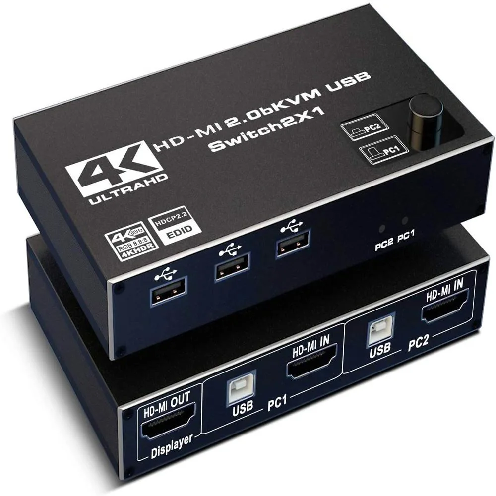 SMA SMA 4K 60Hz HDMI 2.0 KVM Switch 2-Port 3x USB 2.0 — product photo
