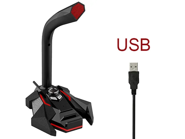 SOVAWIN SOVAWIN USB Condenser Microphone Red with LED Light — product photo