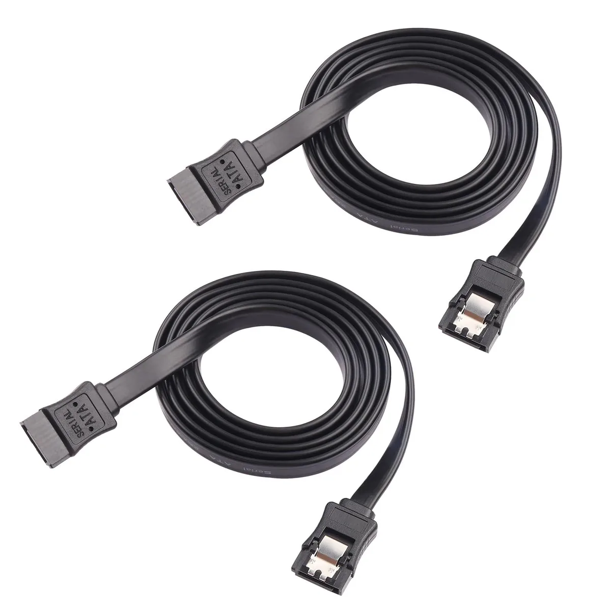  ELFJMZP SATA 002 SATA III 6Gbps Cable 2-Pack 100cm Locking Latch — product photo