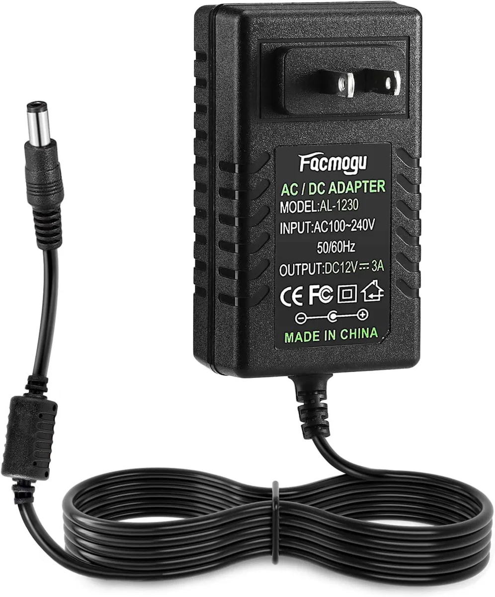 DYMATIZE DYMATIZE 12V 3A AC Adapter 36W 1.5m Cable 5.5x2.5mm &amp; 5.5x2.1mm — product photo