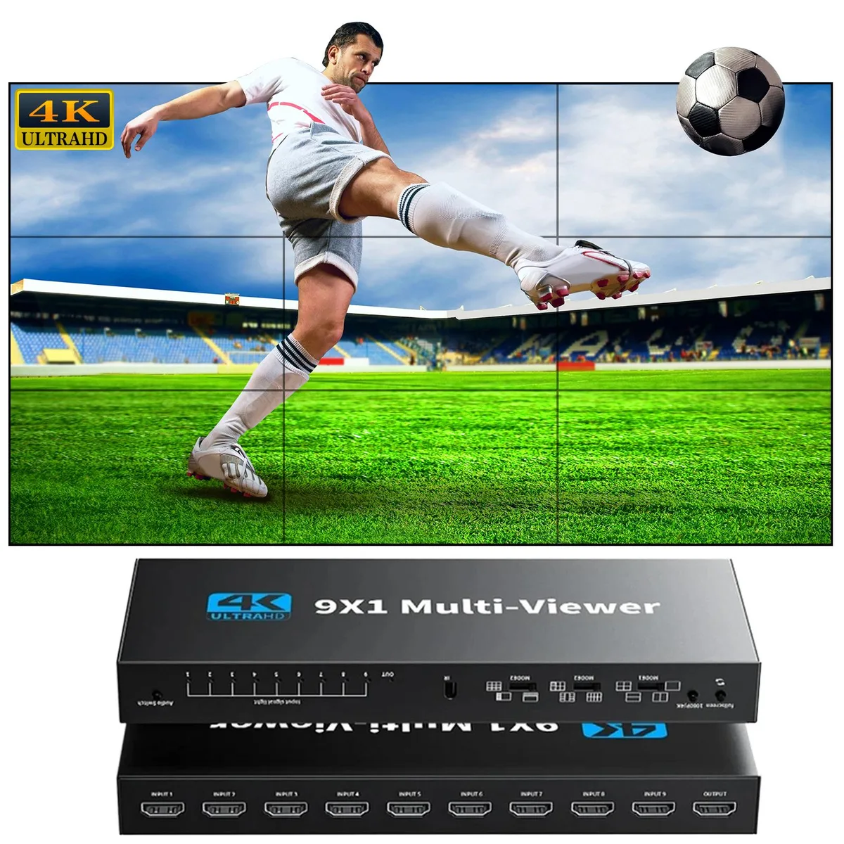 Jansicotek Jansicotek OZQF-1 9x1 HDMI Multi-viewer Video Switch 4K@30Hz — product photo
