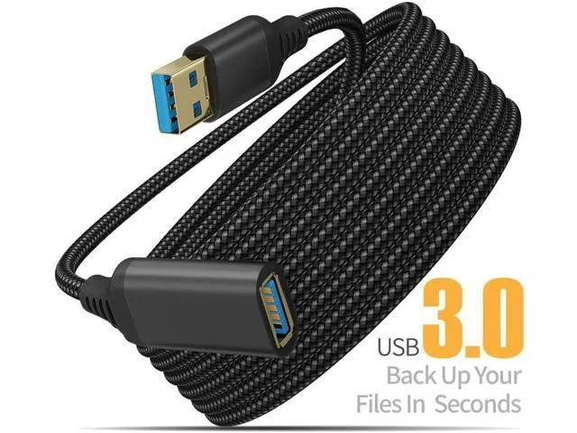 Manw USB 3.0 extension cable, Type A male to female, black, 3.3 ft