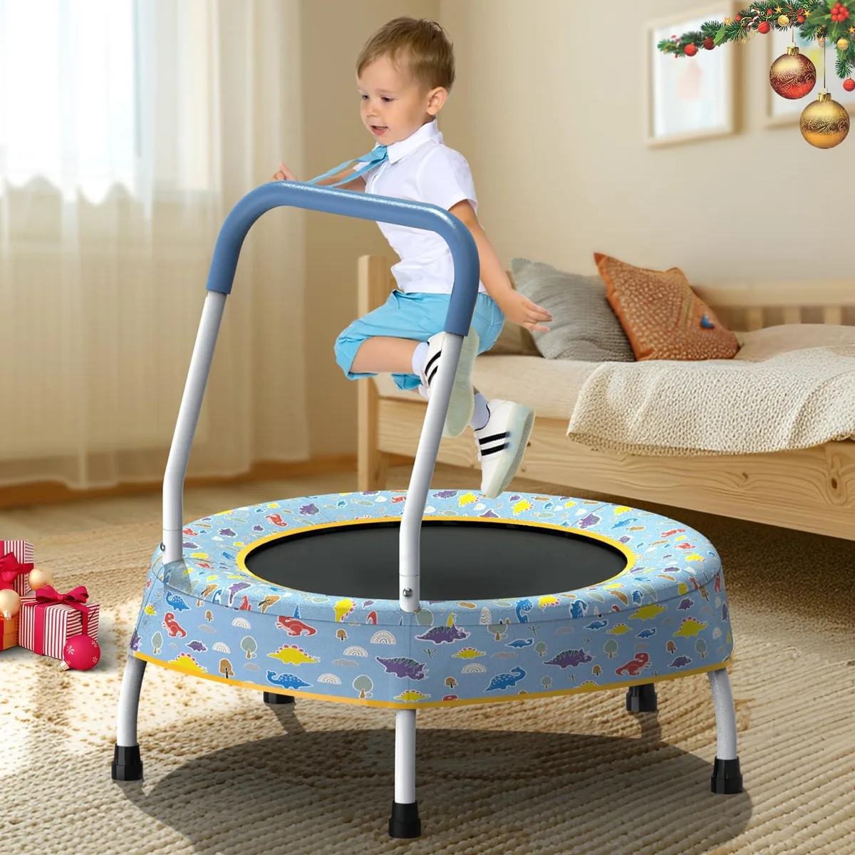 MERSCO MERSCO 28" Mini Trampoline with Handle, Blue Forest — product photo