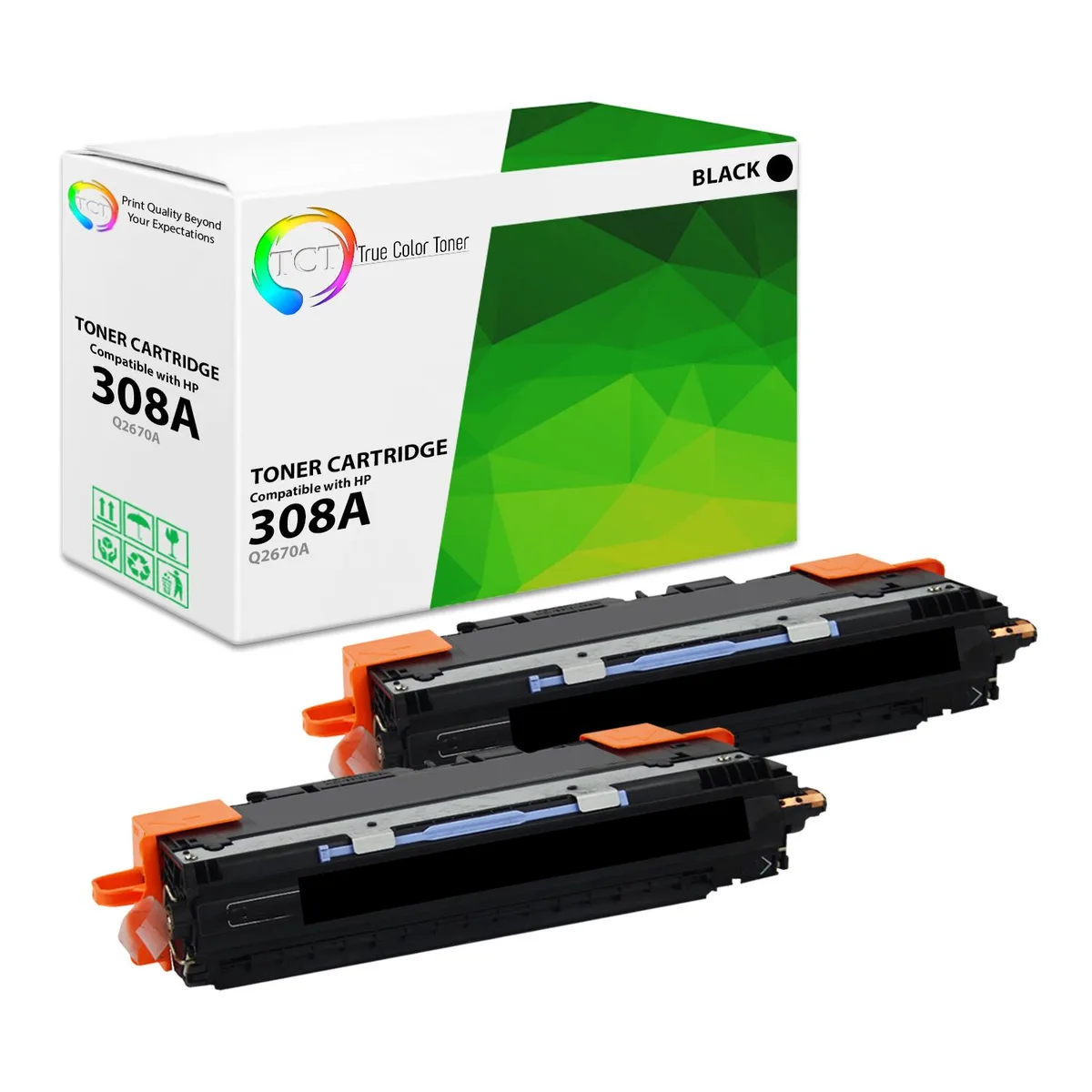 True Color Toner True Color Toner 308A Black Toner Cartridge 2 Pack — product photo