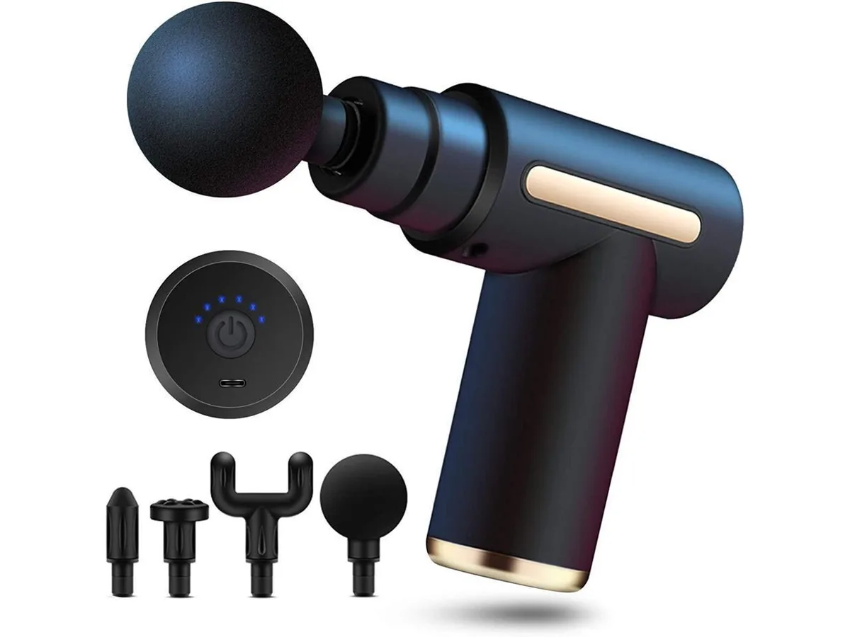KEHIPI KEHIPI Mini Massage Gun .4kg 6 Speed 4 Heads Type-C — product photo
