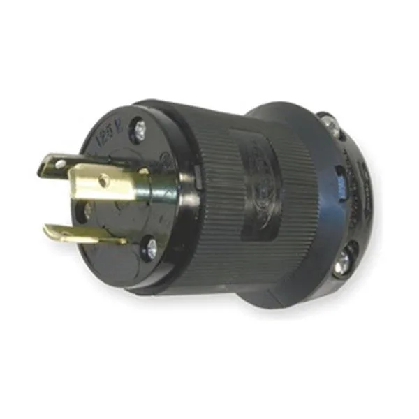 Hubbell Incorporated Hubbell Incorporated HBL2311BK 20A Locking Plug 2P 3W 125VAC L5-20P Black video accessory — product photo