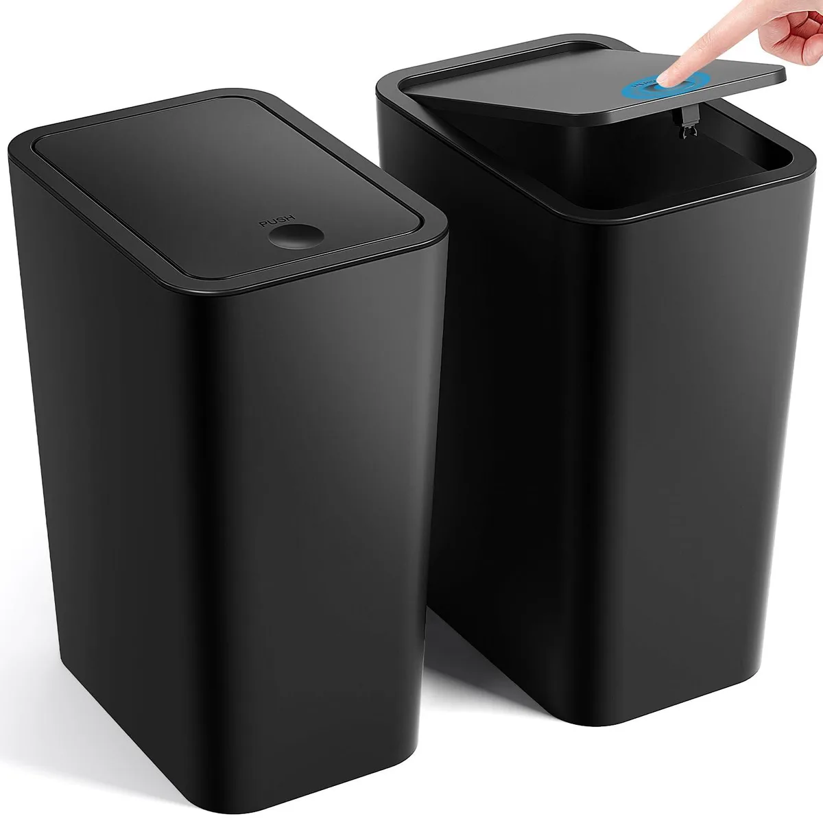 Baldwin 4 Gallon Trash Can 3 Pack White Pop-Up Lid — product photo