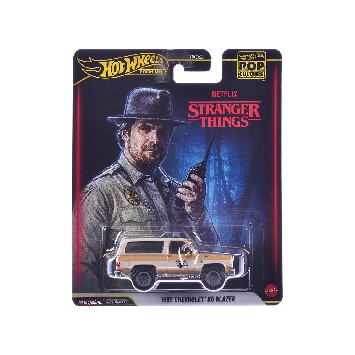 Hot Wheels Hot Wheels 1985 Chevrolet K5 Blazer Gold Metallic and Cream Stranger Things Diecast Car — product photo