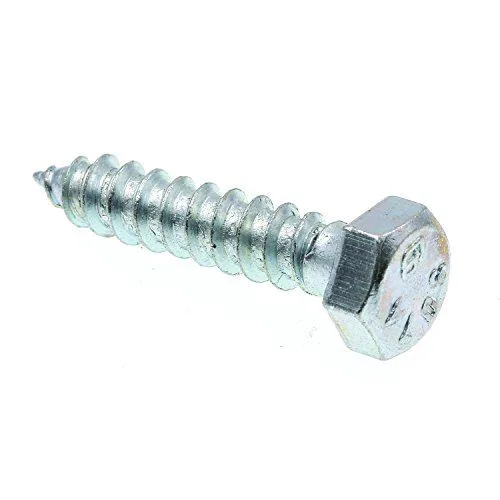 Box of fifty zinc-plated steel hex lag screws