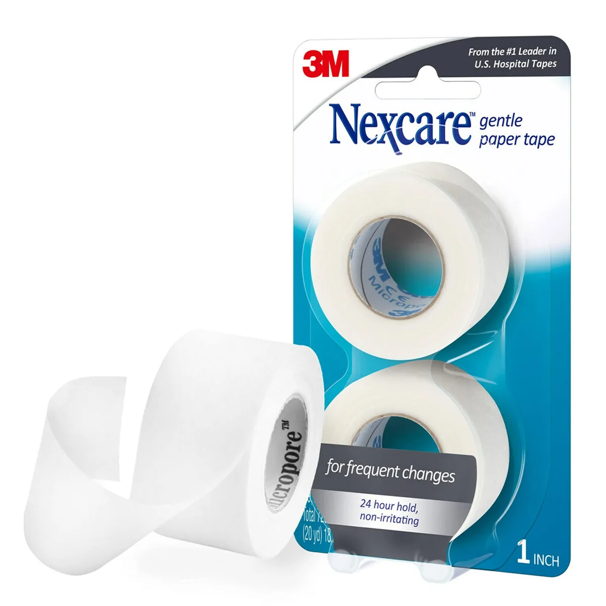  Nexcare 781-2PK-CA Gentle Paper Tape 1 in x 10 yd 2 rolls — product photo