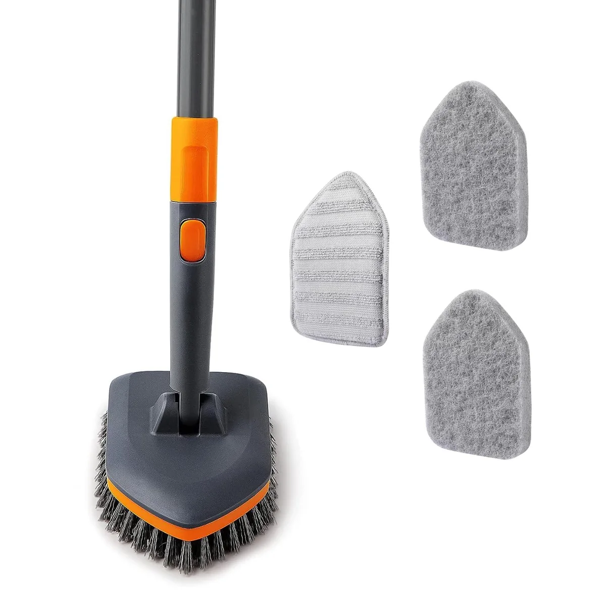  Metra Tile Tub Scrubber Brush 3 Heads 56" Handle Grey — product photo