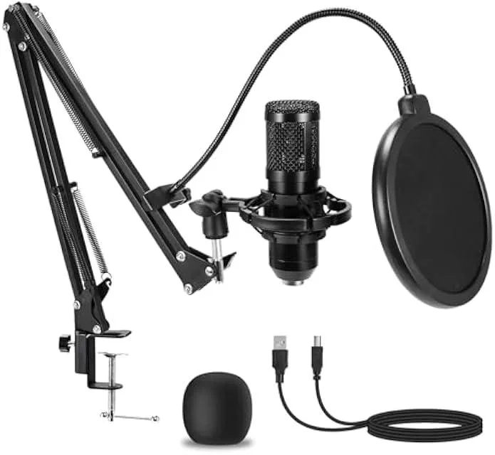 kolitt kolitt USB Condenser Microphone Kit 16mm Capsule Boom Arm Shock Mount — product photo