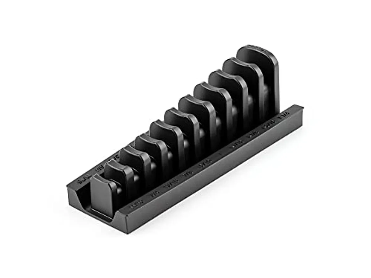 TEKTON TEKTON 10-Tool 1/2 Inch Drive Crowfoot Wrench Organizer Rack Black 11/16-1-1/4 in — product photo