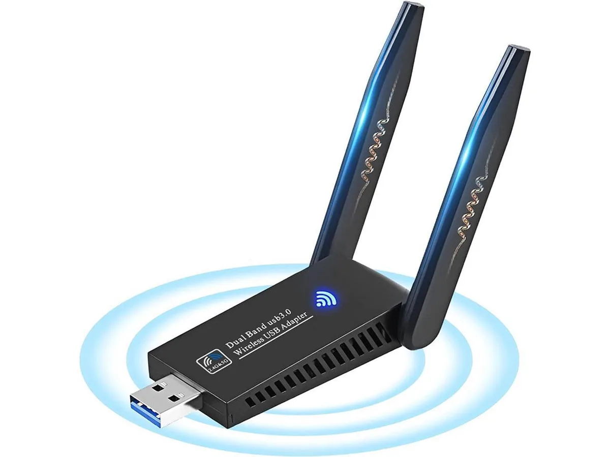 BONAEVER BONAEVER USB WiFi Dongle 1300Mbps Dual Band 5dBi Antennas — product photo