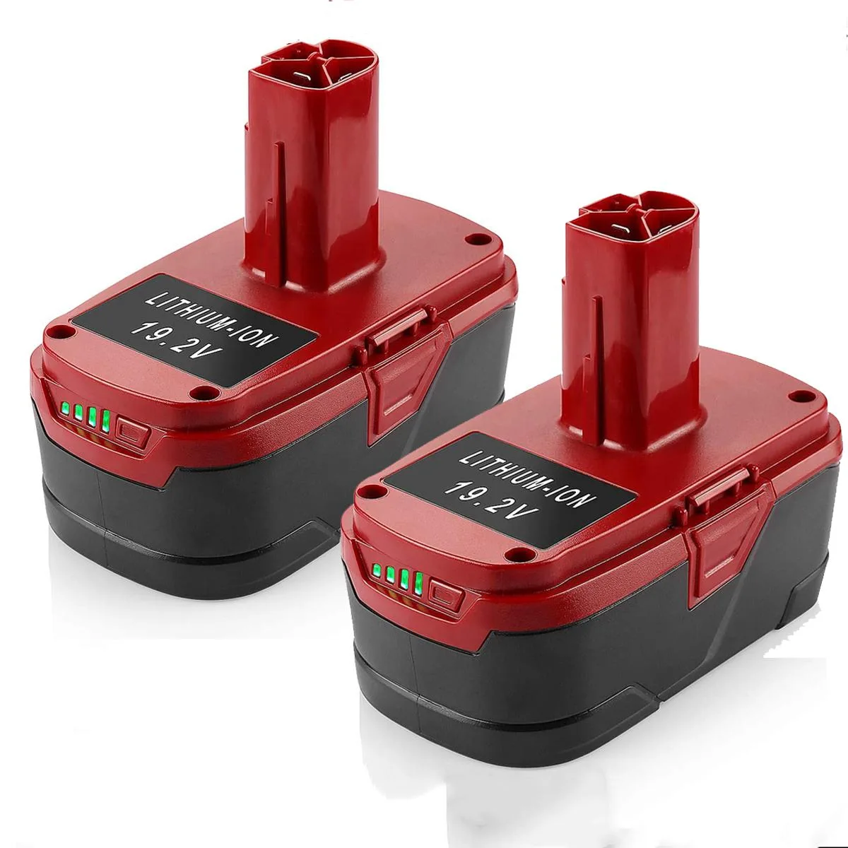 Two black rectangular lithium-ion battery packs with Craftsman C3 branding
