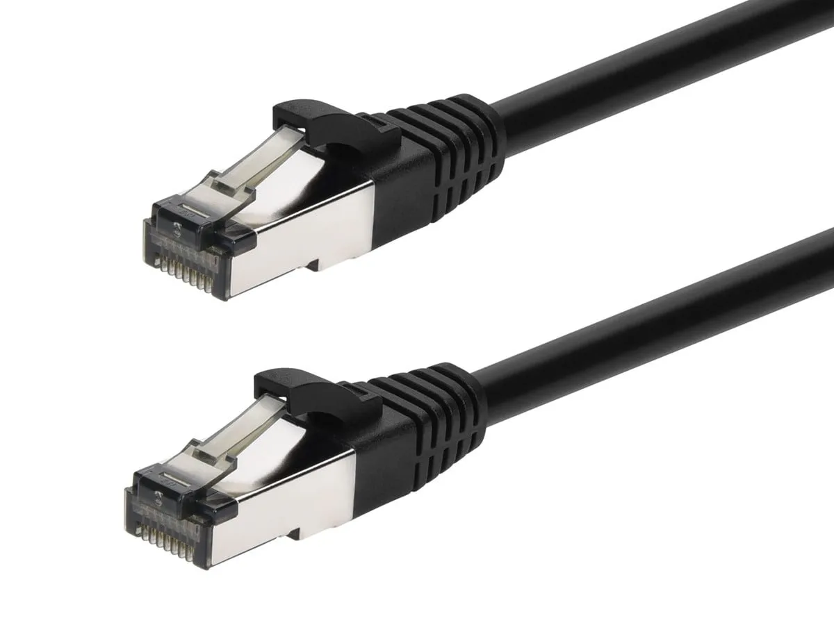 Monoprice Inc. Monoprice 145448 Cat8 network ethernet cable 20 feet black S/FTP 28AWG 2GHz 40G — product photo