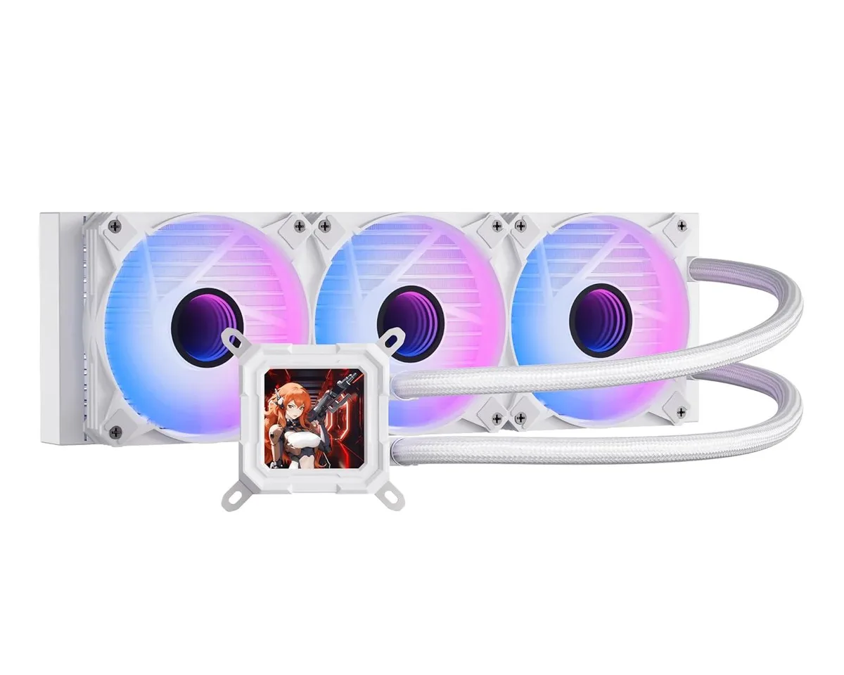 darkFlash darkFlash DF-DV360S-WH 360mm liquid cooler LCD White — product photo