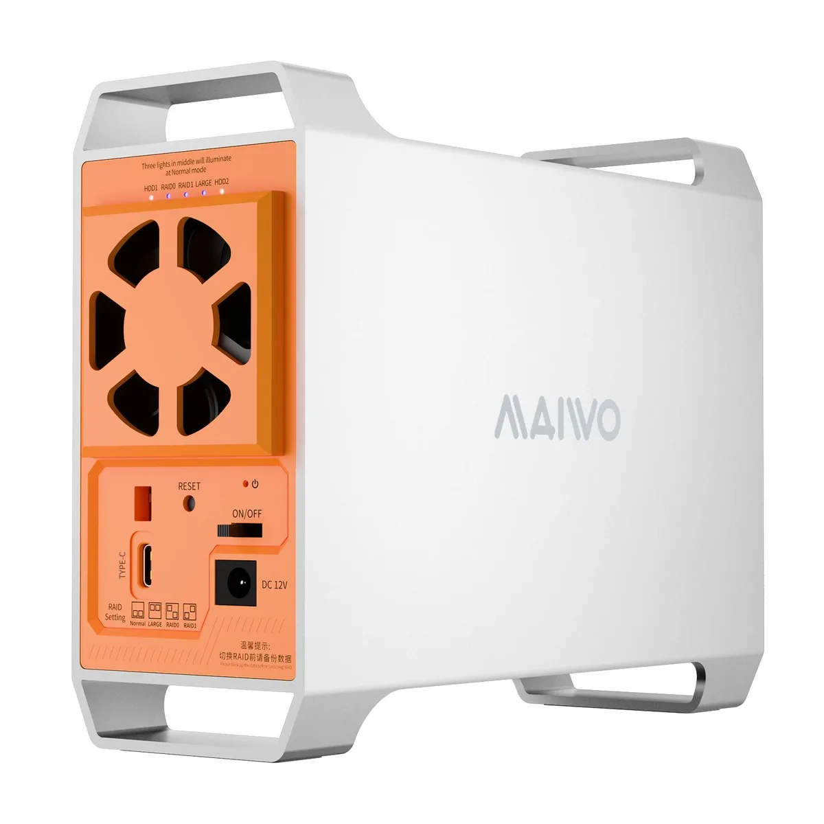 MAIWO MAIWO Dual Bay SATA RAID Enclosure 3.5" USB-C 5Gbps Grey — product photo