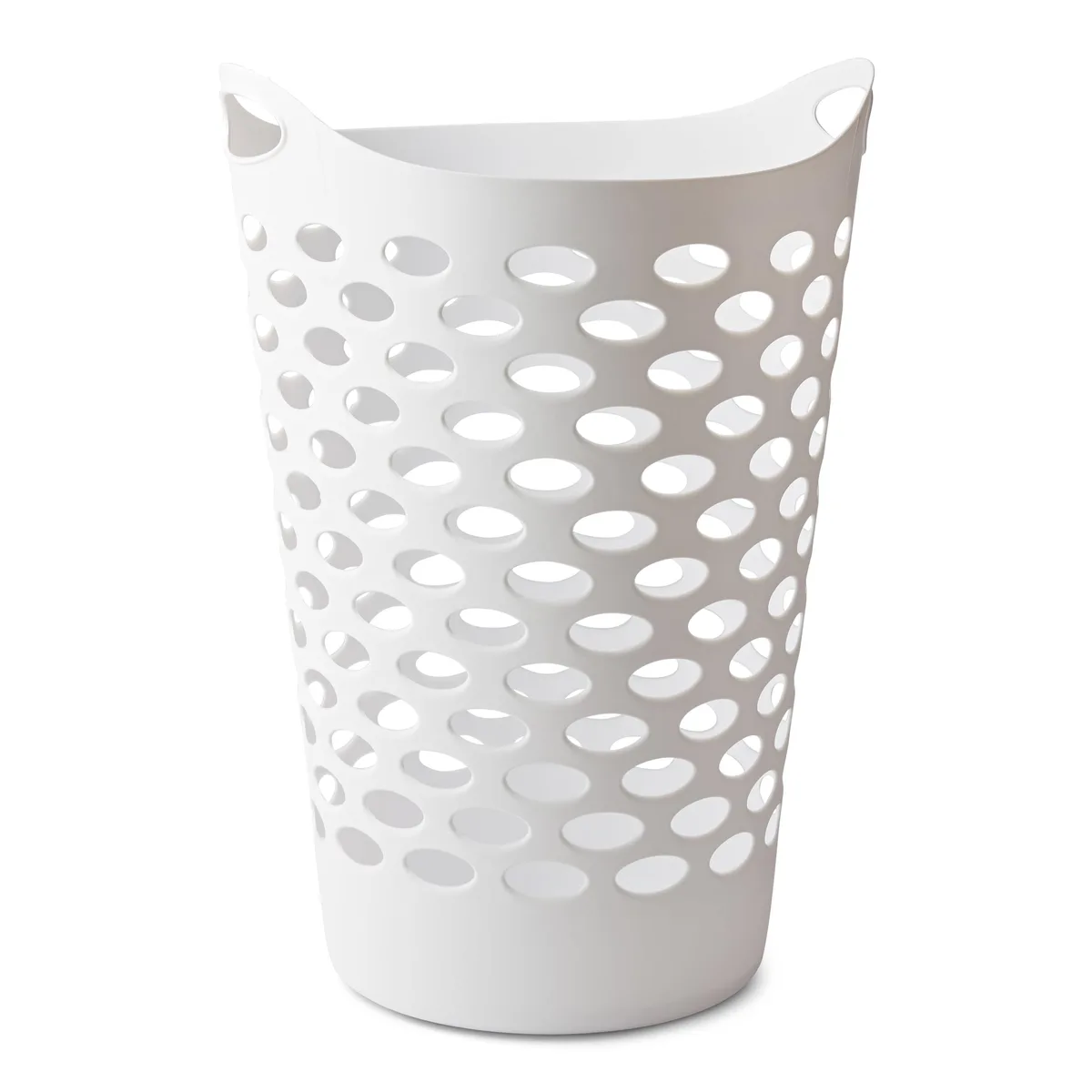 None Continuous None Continuous Mainstays Flexible Round Laundry Tub 2.2 Bushel White Plastic — product photo
