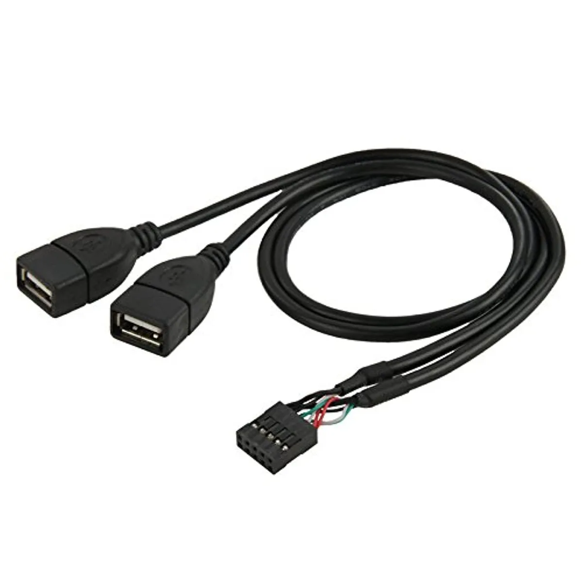 LORDWORLD LORDWORLD USB 2.0 9/10Pin Male to 2 Female Y Splitter 0.5m — product photo