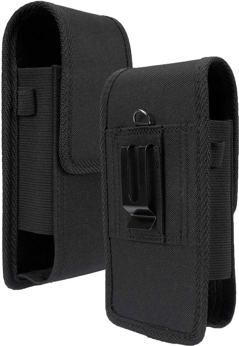 Nakedcellphone Nakedcellphone Canvas Case Pouch Belt Clip Harness for Zebra TC77 TC75 TC72 TC70 TC70X TC51 TC56 Black — product photo