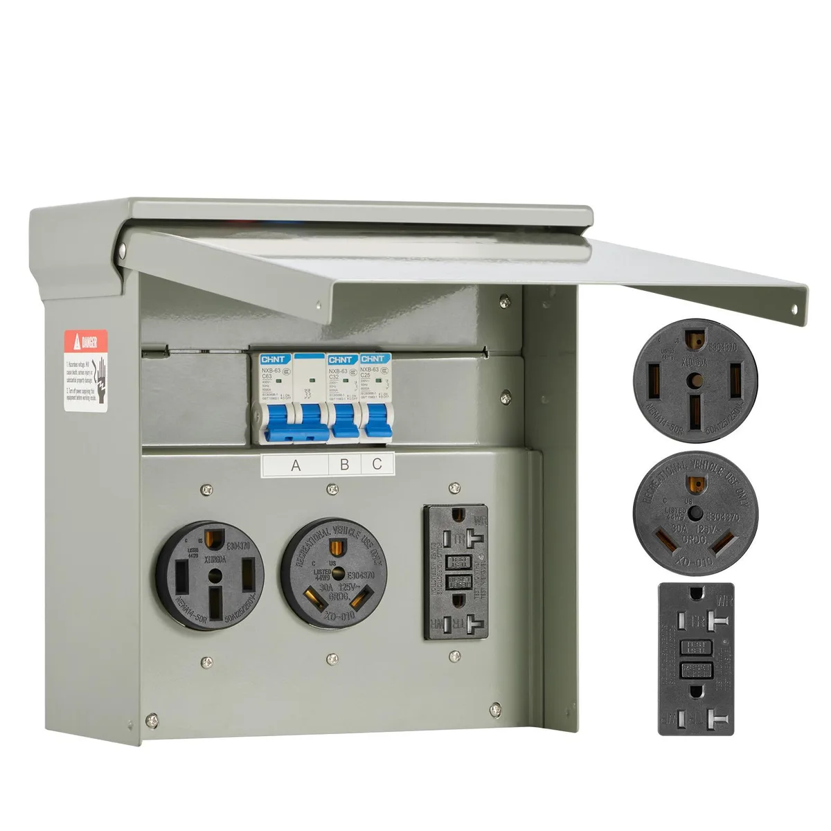 VEVOR VEVOR Temporary Power Outlet Panel 20 30 50 Amp NEMA GFCI IP54 — product photo