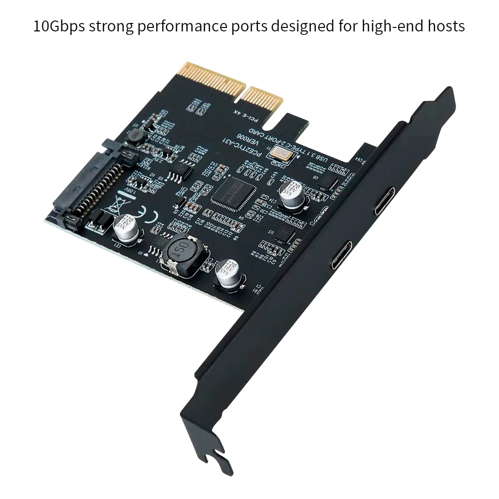 TROPRO TROPRO PCIe 4x to USB 3.1 Gen 2 2-Port Type C Expansion Card — product photo