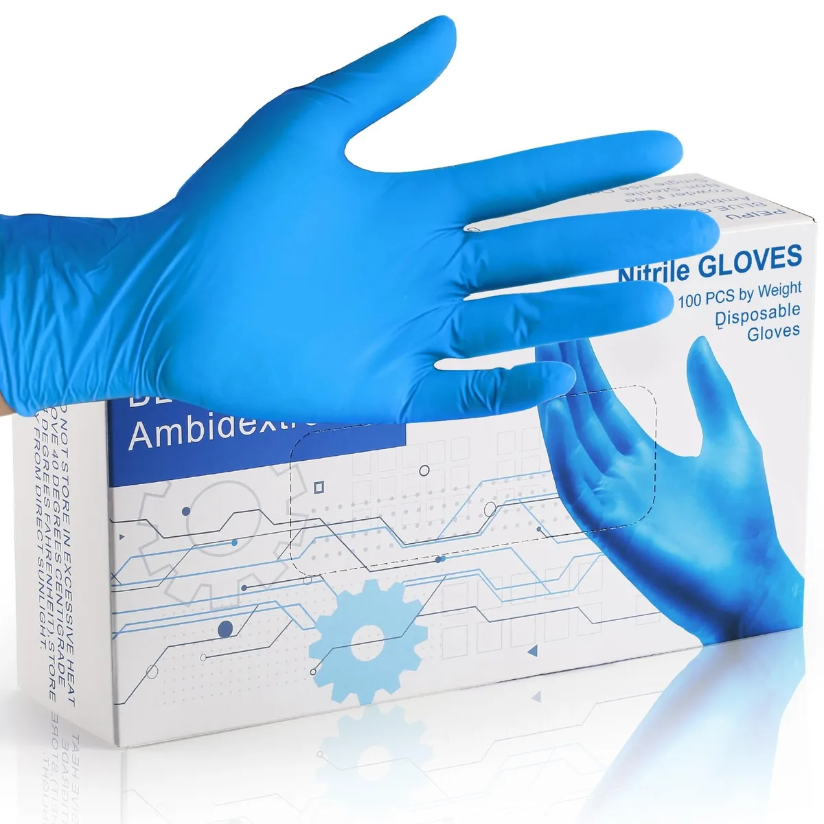  Vibe Nitrile Gloves Medium 100-Count 4 Mil Powder Free — product photo