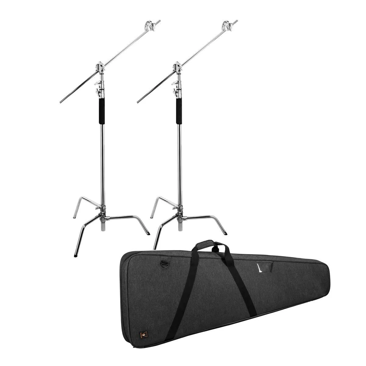 Flashpoint Brand Flashpoint 10' Century Light Stand Kit Chrome 2-Pack with Slinger L7 BigBag Case — product photo