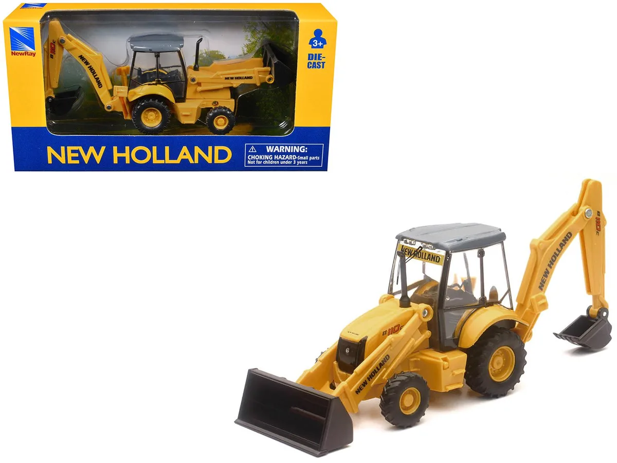 New Ray Toys New Ray Toys New Holland B110C Backhoe Loader Yellow Diecast Hobby Collectible — product photo