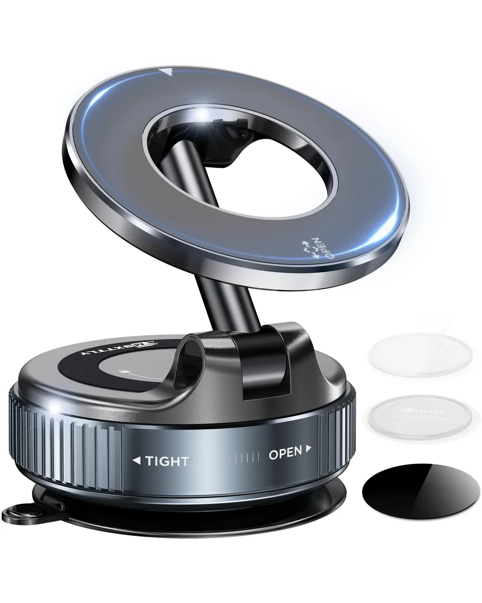 MSXTTLY VMag-S1 phone mount 64 mm arm 360° adjustable black — product photo