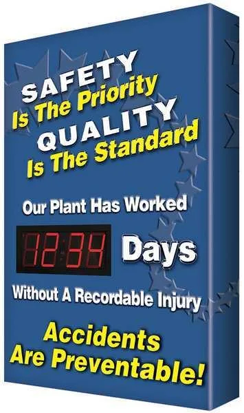 Accuform Signs Accuform SCK125 Safety Record Sign 29 x 20 in Aluminum English — product photo