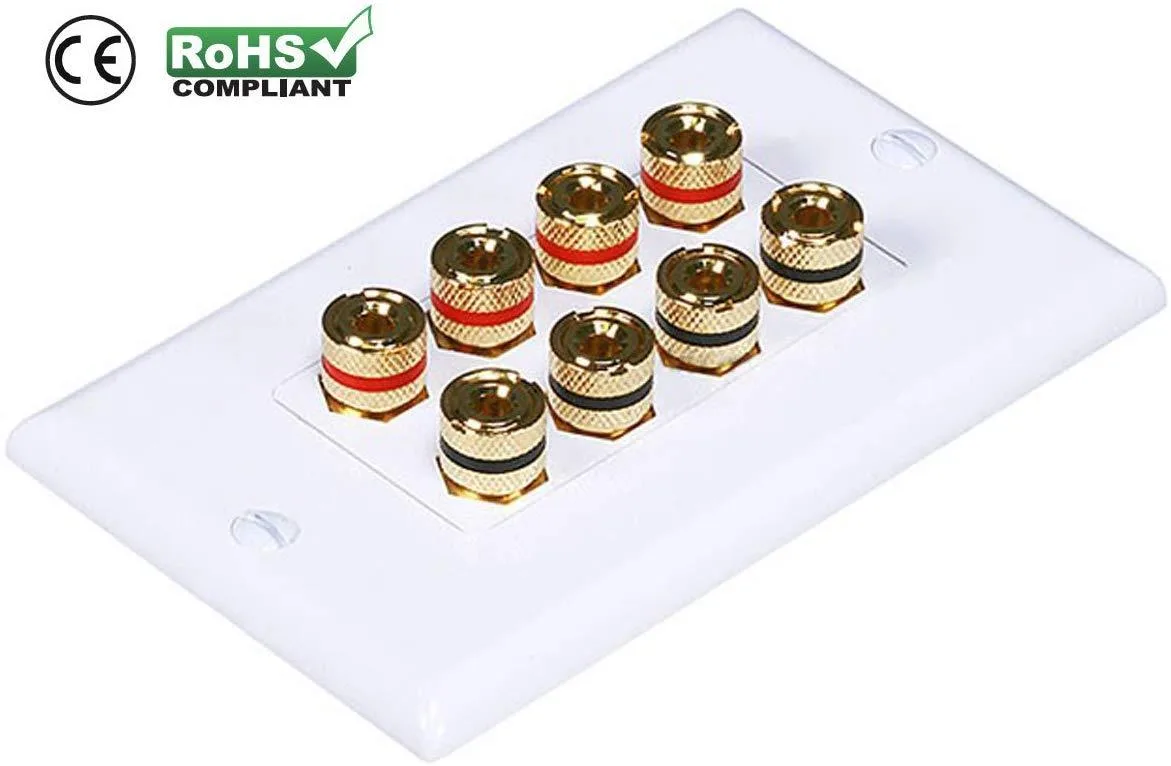 iMBAPrice iMBAPrice Premium Banana Wall Plate 8 Coupler Type Connectors 4 Speakers — product photo