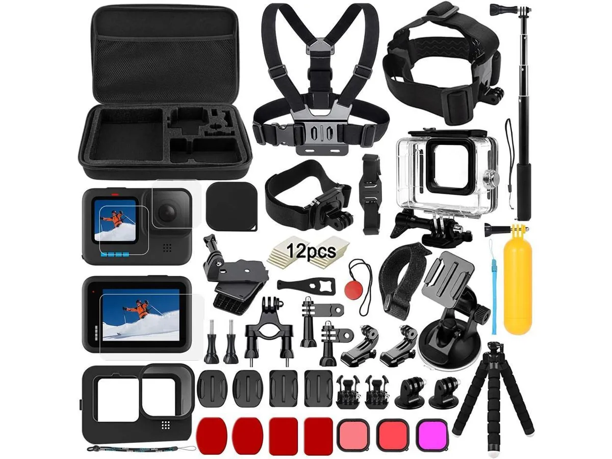 BONAEVER BONAEVER GoPro Hero 9 10 11 12 accessory kit laptop case — product photo