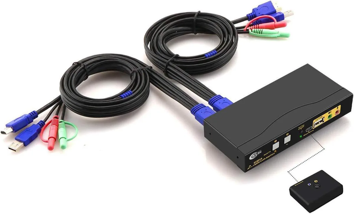 Vszerda Vszerda 2 Port HDMI KVM Switch 4K 60Hz with Audio Cable — product photo