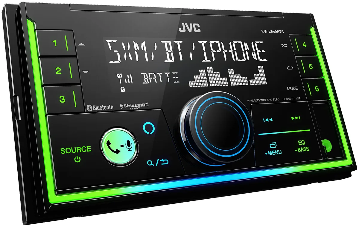JVC JVC KW-X840BTS Double DIN Digital Media Receiver Bluetooth USB SiriusXM Alexa — product photo