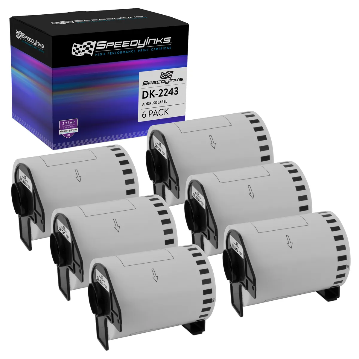 Brother Brother DK-2243 Compatible White Paper Tape 4 in x 100 ft 6-Pack — product photo