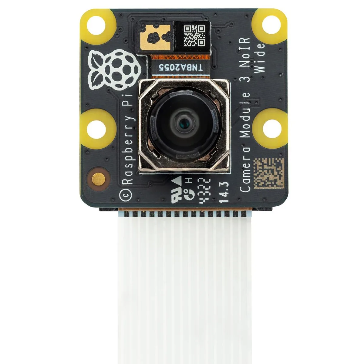 Small green circuit board with a wide-angle camera module and no infrared filter