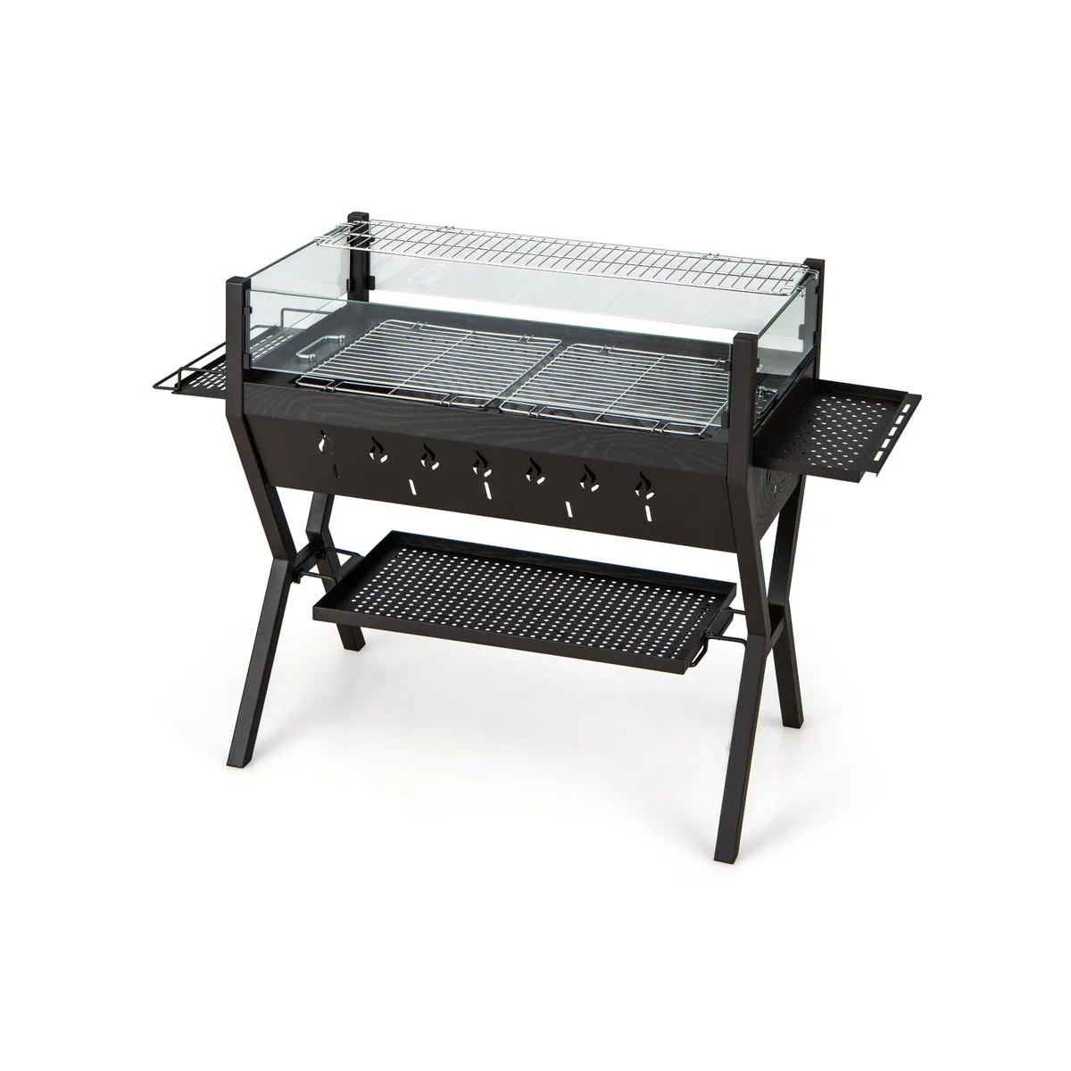 SlickBlue SlickBlue Charcoal BBQ Grill Black 38.5x16.5x27in 280sq.in — product photo