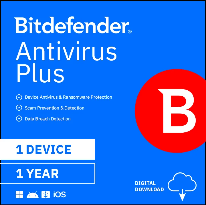 BitDefender BitDefender Antivirus Plus 1 Device 1 Year AV24ZZCSN1201LEN — product photo