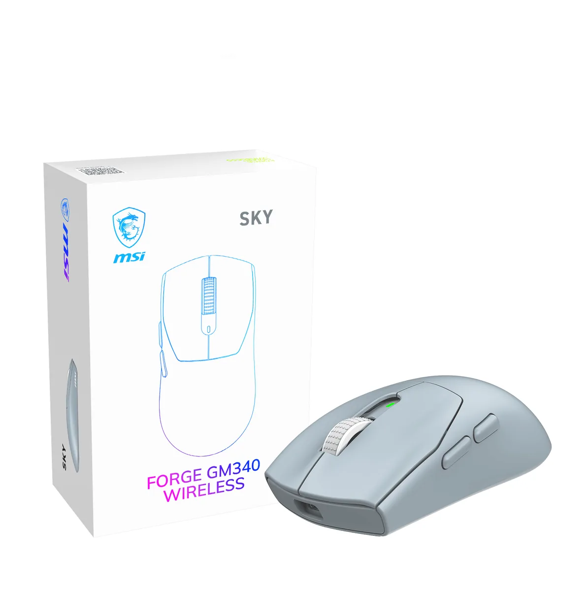 MSI MSI S12-4301780-HH9 FORGE GM340 Wireless Gaming Mouse Sky 57g 12000 DPI — product photo