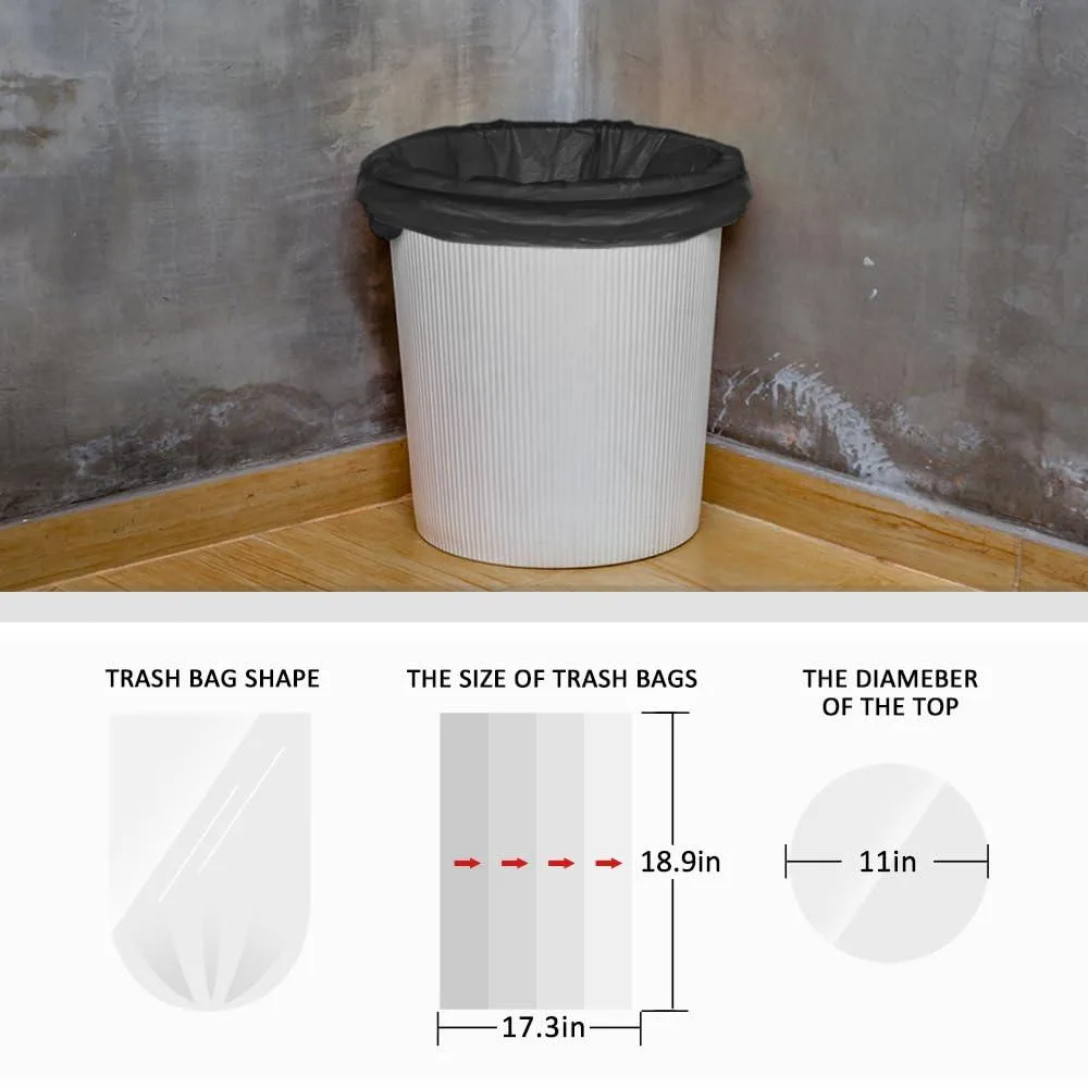 Box of 300 black plastic trash bags star seal bottom 44 by 48 cm