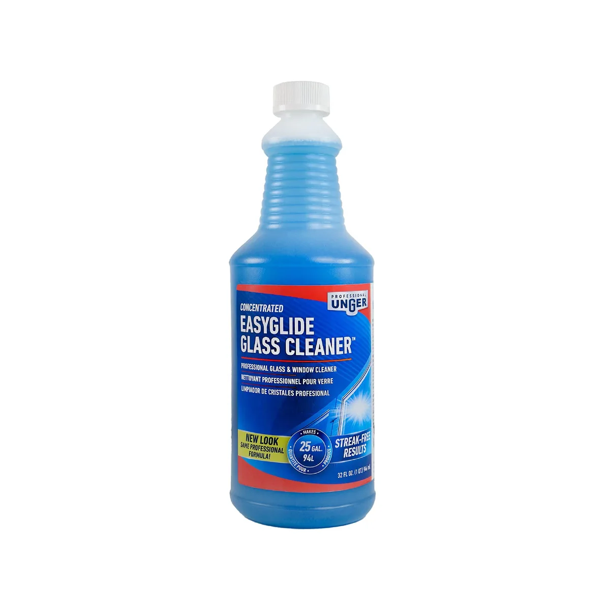 White 32 oz bottle of Metra 0400 EasyGlide glass cleaner concentrate, makes 25 gallons