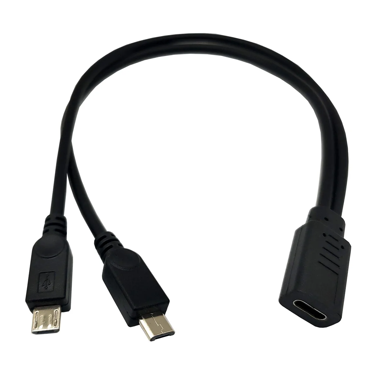 BUCIER BUCIER USB-C Female to 2× Micro-USB Male Splitter Cable 1 ft — product photo