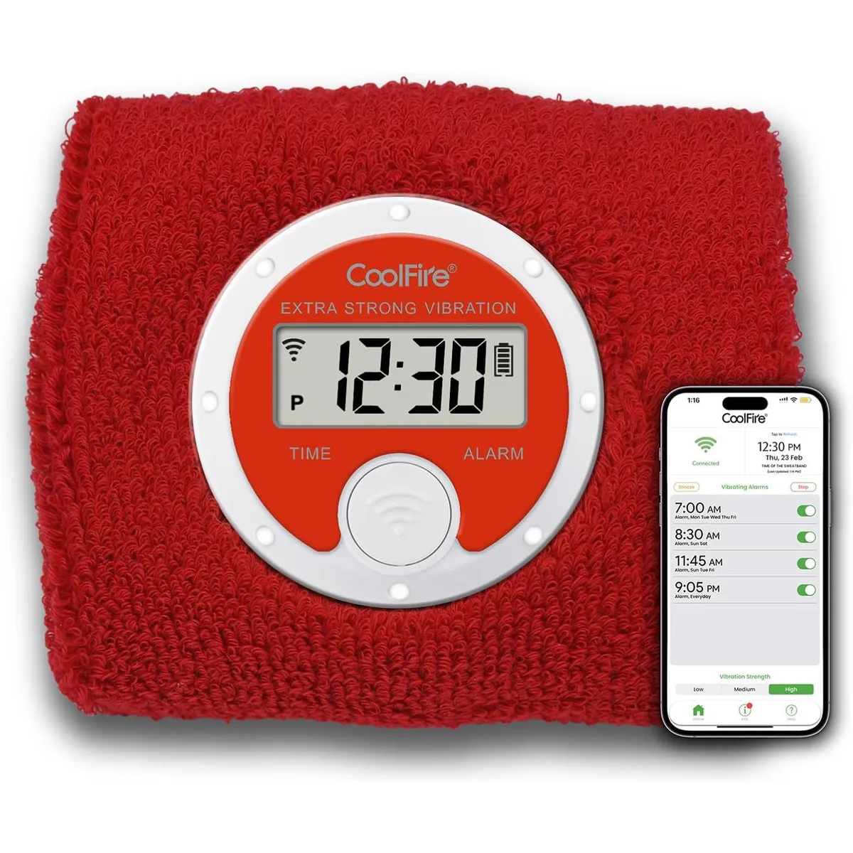 Maximal Power Maximal Power Vibrating Alarm Sweatband Red — product photo