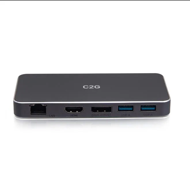 C2G-Kvm & Networking C2G-Kvm & Networking USB-C 7-in-1 Dual Display MST Docking Station 4K 60Hz 100W PD 54543 — product photo