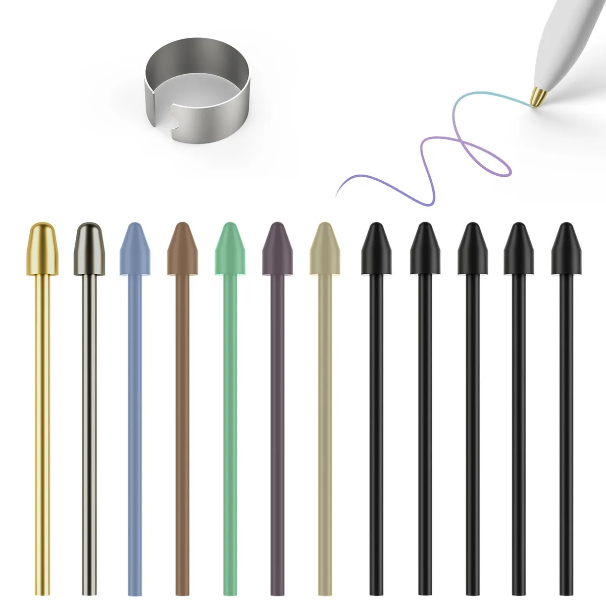 AHBTEYM Pen Tips for reMarkable 2 Marker Plus 10 Plastic 2 Metal — product photo